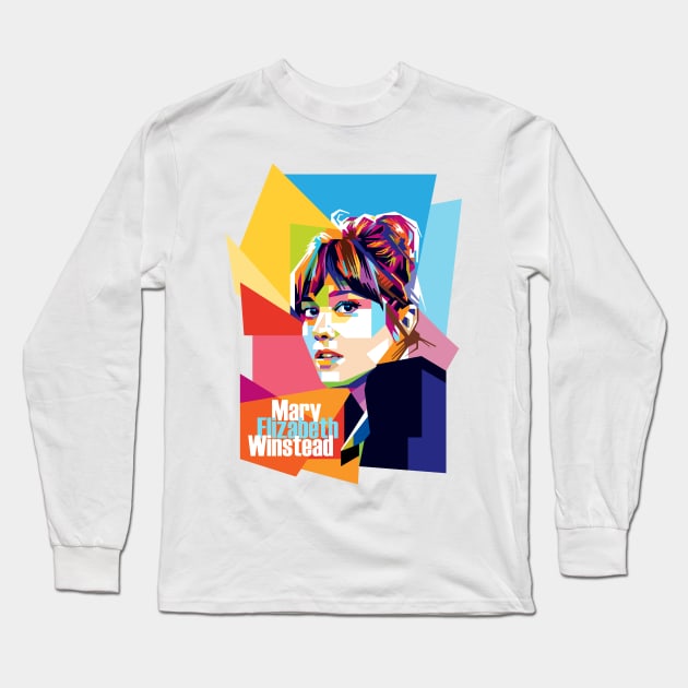 Mary Elizabeth Winstead Pop Art Long Sleeve T-Shirt by Laksana Ardie Store